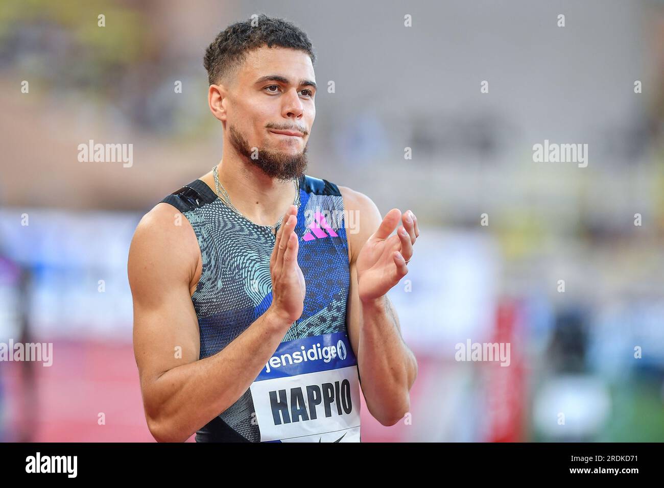 Stade Louis II, Monaco, Principauté de Monaco, 21 juillet 2023, 400M HAIES HOMMES : Wilfried HAPPIO (France) lors de la Diamond League - Monaco International Banque D'Images