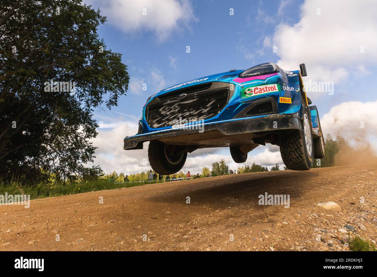 Tartu, Estonie - 22/07/2023, Tartu, Estonie. 22 juillet 2023. 08 Ott TANAK (est), Martin JARVEOJA (est), M-SPORT FORD WORLD RALLY TEAM, FORD Puma Rally1 Hybrid, WRC, action lors du Rallye Estonia 2023, 8e manche du Championnat du monde des voitures de rallye WRC 2023, du 20 au 23 juillet 2023 à Tartu, Estonie - photo Nikos Katikis/DPPI crédit: DPPI Media/Alamy Live News Banque D'Images