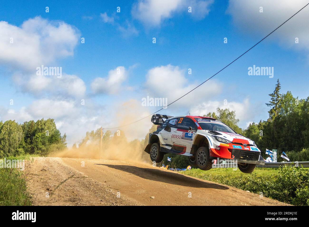 Tartu, Estonie - 22/07/2023, Tartu, Estonie. 22 juillet 2023. 33 Elfyn EVANS (GBR), Scott MARTIN (GBR), TOYOTA GAZOO RACING WRT, TOYOTA GR Yaris Rally1 Hybrid, WRC, WRC, action lors du Rallye Estonia 2023, 8e manche du Championnat du monde des voitures de rallye WRC 2023, du 20 au 23 juillet 2023 à Tartu, Estonie - photo Nikos Katikis/DPPI crédit: DPPI Media/Alamy Live News Banque D'Images