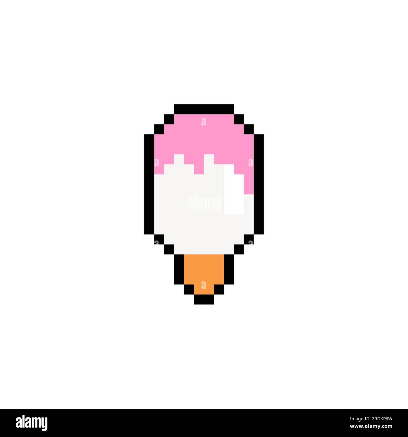 Icône pixel art de crème glacée isolée. signe de nourriture 8 bits. Symbole pixelisé pour application mobile Illustration de Vecteur