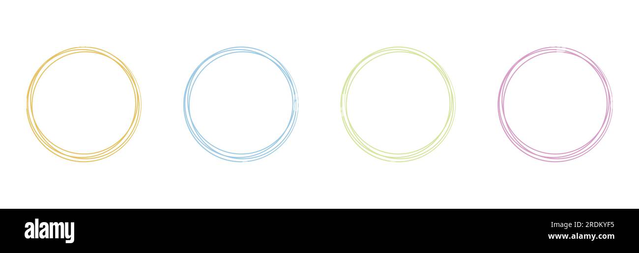 Cadre circulaire rond pour doodle à griffons de couleur pastel Illustration de Vecteur