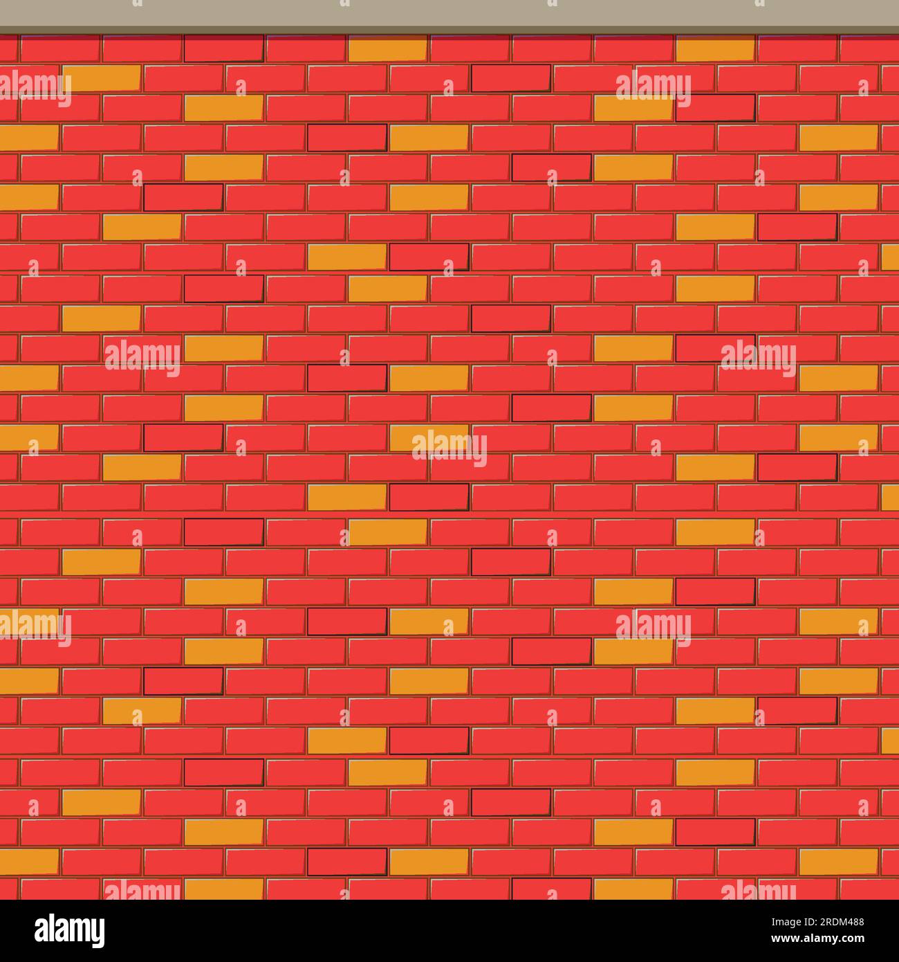 Fond de mur de brique jaune rouge Illustration de Vecteur