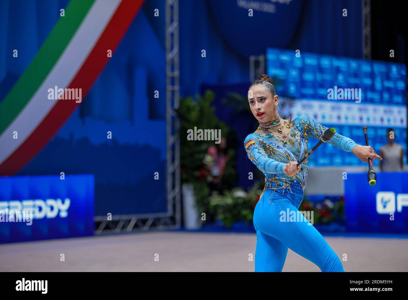 Milan, Italie. 22 juillet 2023. Mediolanum Forum, Milan, Italie, 22 juillet 2023, BAUTISTA Alba (ESP) pendant la gymnastique rythmique - coupe du monde - gymnastique crédit : Live Media Publishing Group/Alamy Live News Banque D'Images