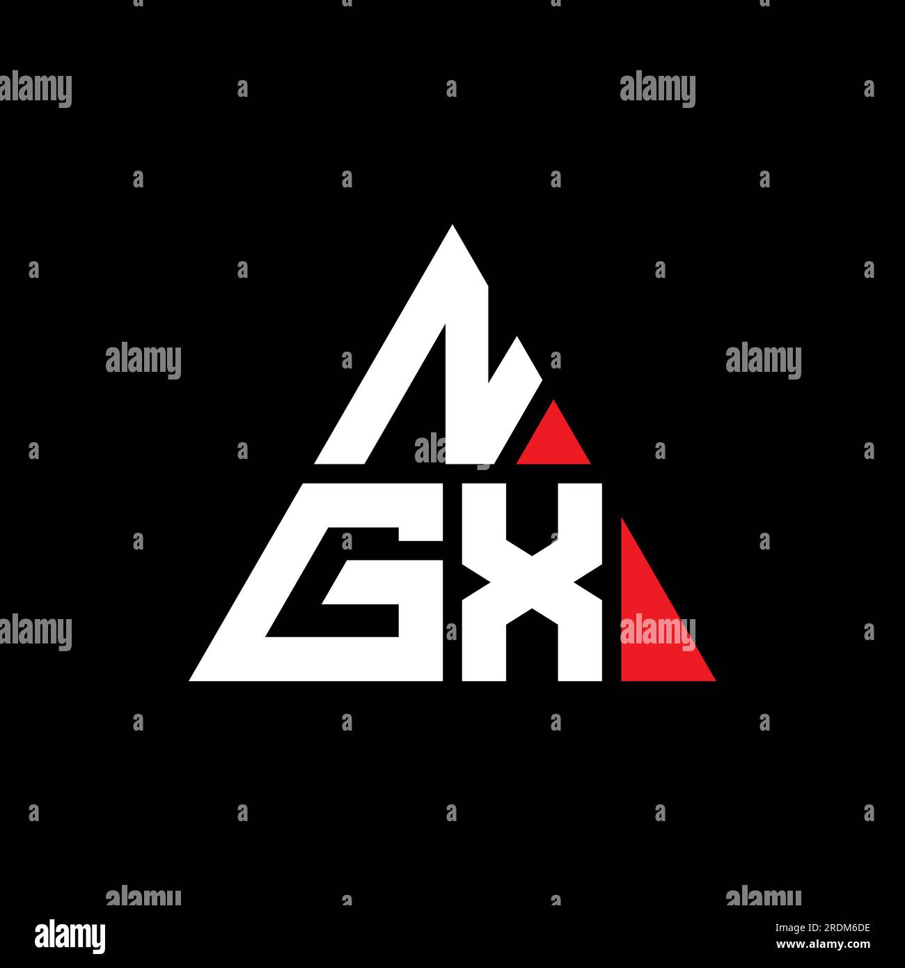 Logo de lettre triangle NGX avec forme de triangle. Monogramme de logo triangle NGX. Modèle de logo vecteur triangle NGX avec couleur rouge. Triangul NGX Illustration de Vecteur