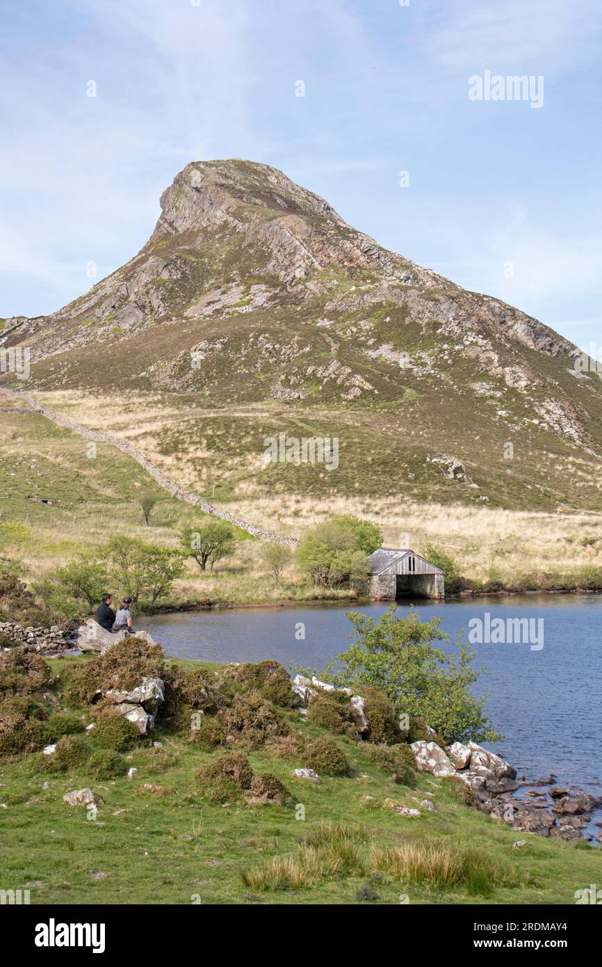 Pared-y-Cefn Hir et Cregennen / Cregennan Lakes, NR Dolgellau, Eryri (Snowdonia) National Park, North Wales, UK Banque D'Images