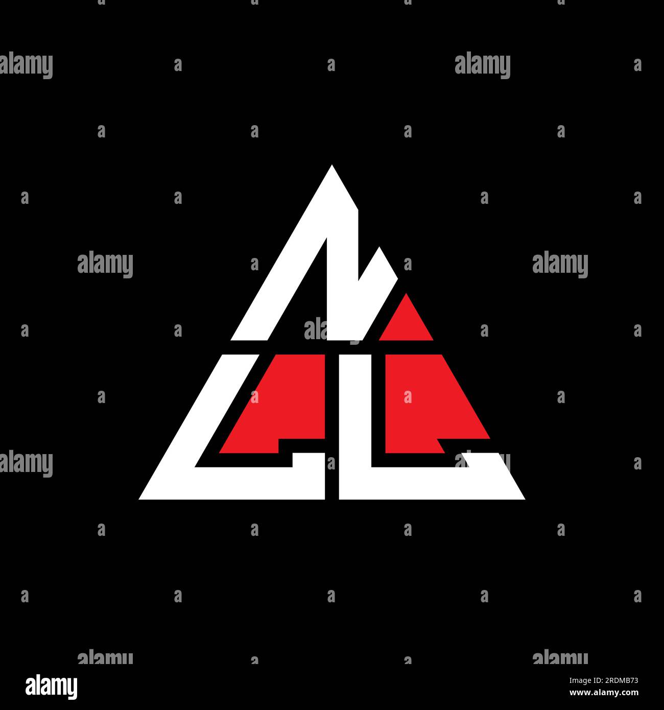 Logo de lettre triangle NLL avec forme de triangle. Monogramme de logo triangle NLL. Modèle de logo vectoriel triangle NLL avec couleur rouge. NLL triangul Illustration de Vecteur