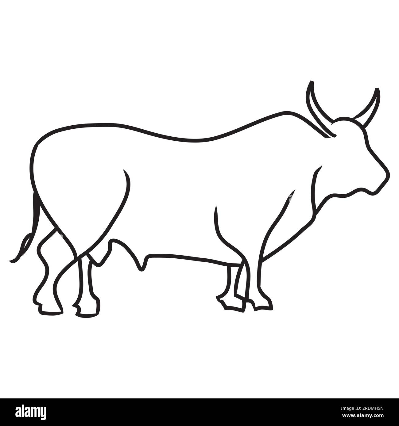 dessin au trait d'un élément taureau Banque D'Images