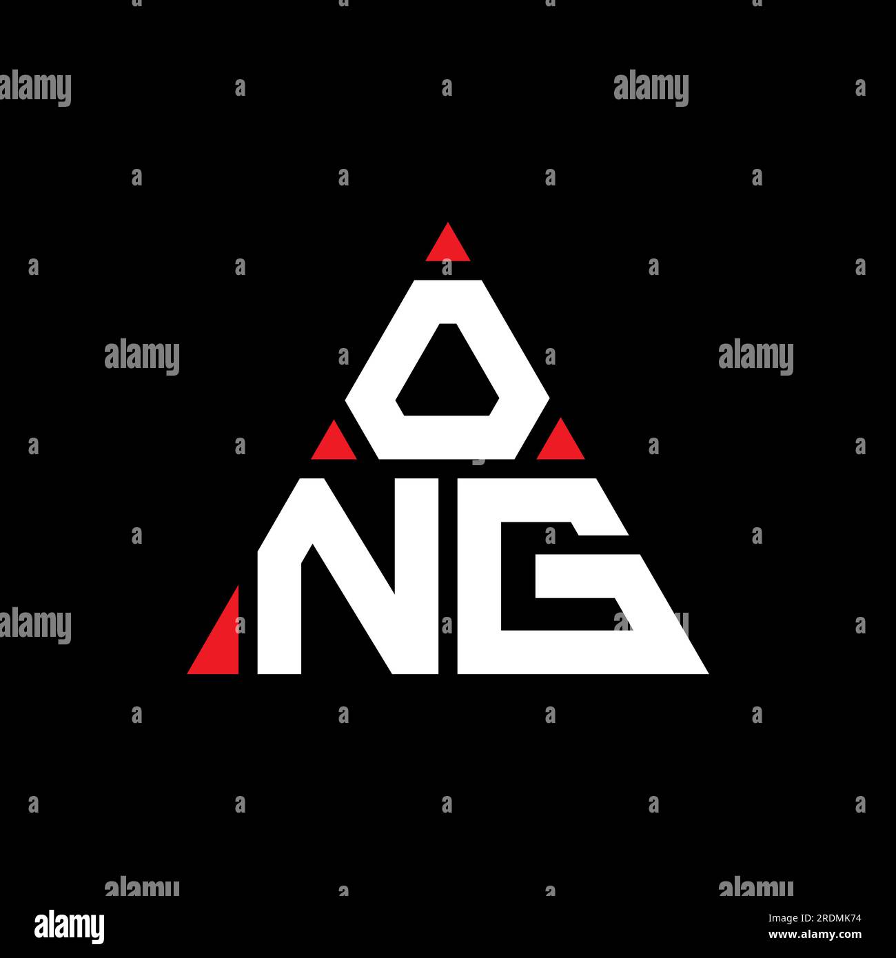 Logo de lettre triangle ONG avec forme de triangle. Monogramme de conception de logo de triangle ONG. Modèle de logo vecteur triangle ONG avec couleur rouge. ONG triangul Illustration de Vecteur