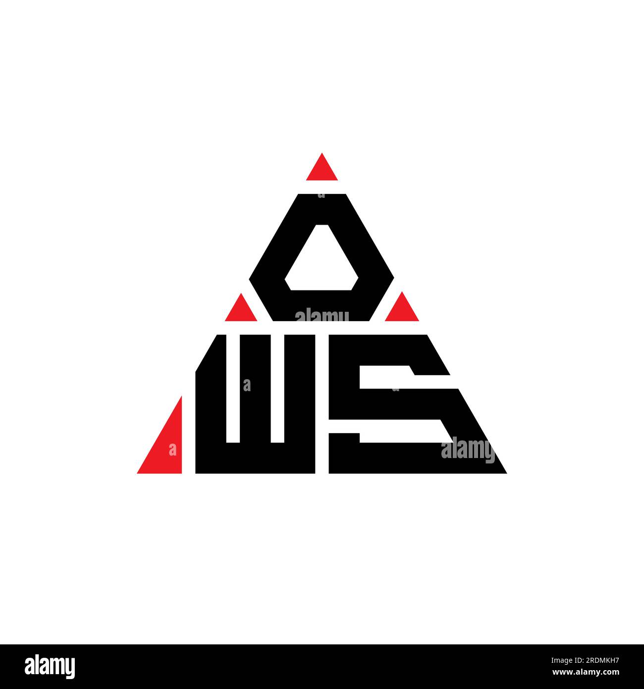 Logo de lettre triangle OWS avec forme de triangle. Monogramme de conception de logo triangle OWS. Modèle de logo vectoriel triangle OWS avec couleur rouge. OWS triangul Illustration de Vecteur