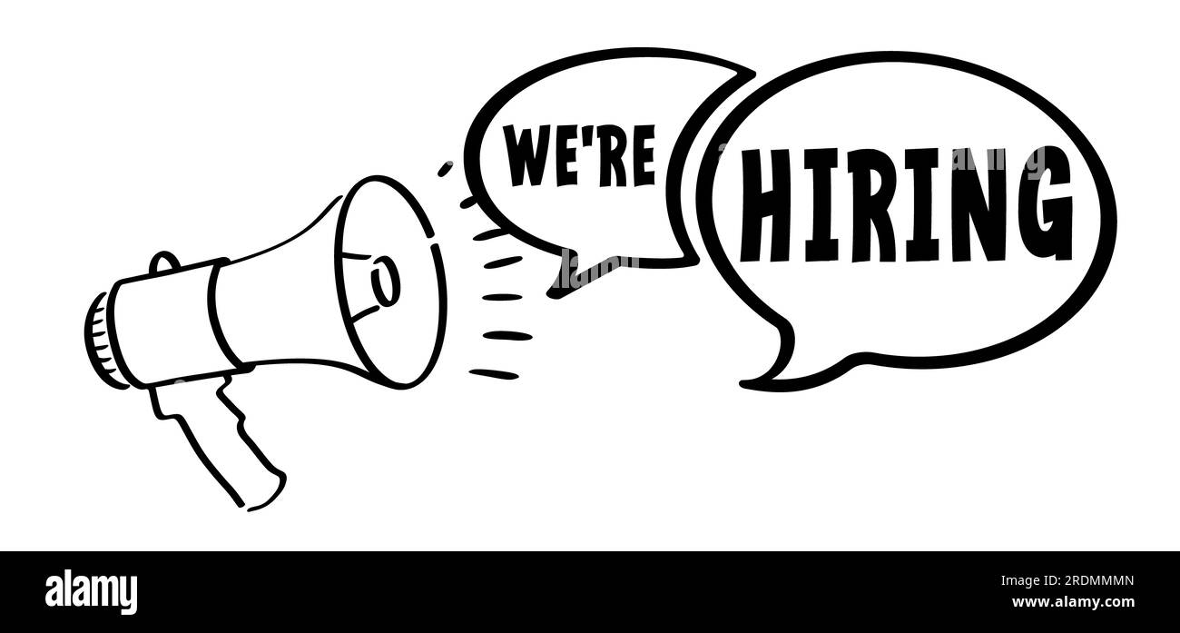 Nous embauchons, rejoignez notre équipe. Jurer, dialoguer, parler icône. Profil, icône de recherche de poste vacant. Symbole de recrutement. Ensemble d'embauche. Symbole des personnes. Rechercher Banque D'Images