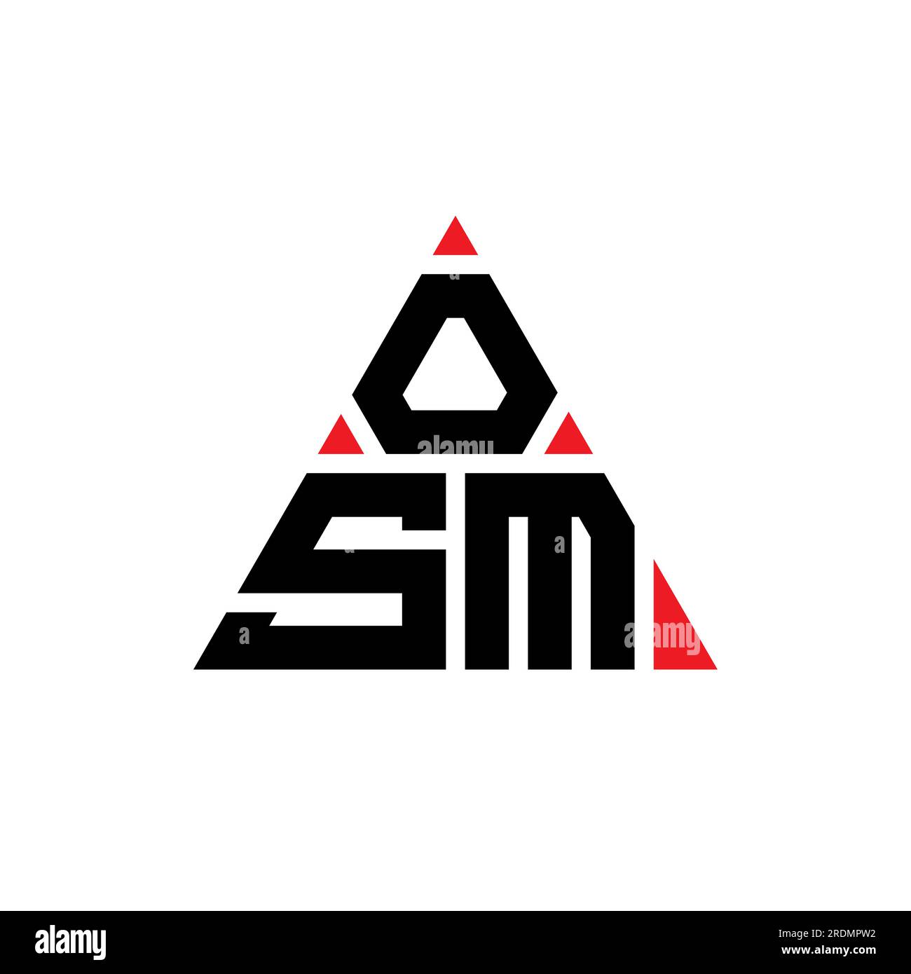 Logo de lettre triangle OSM avec forme de triangle. Monogramme de logo ...