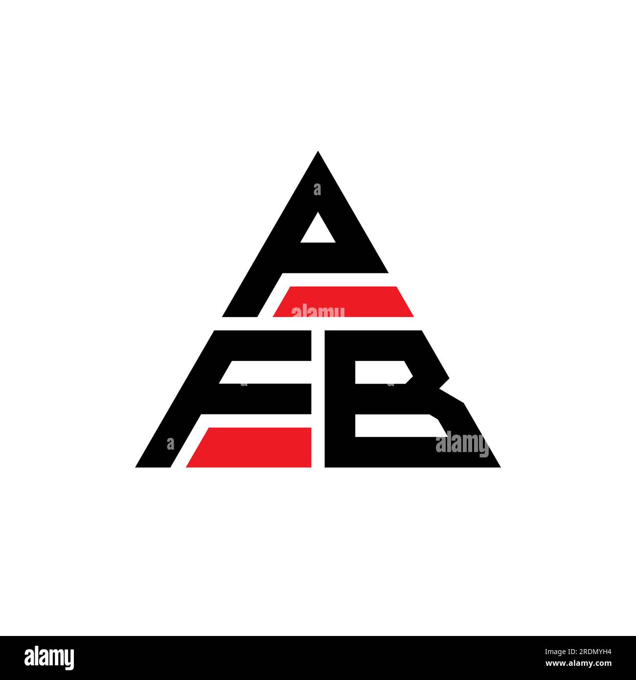 Logo lettre triangle PFB en forme de triangle. Monogramme de logo triangle PFB. Modèle de logo vecteur triangle PFB avec couleur rouge. PFB triangul Illustration de Vecteur