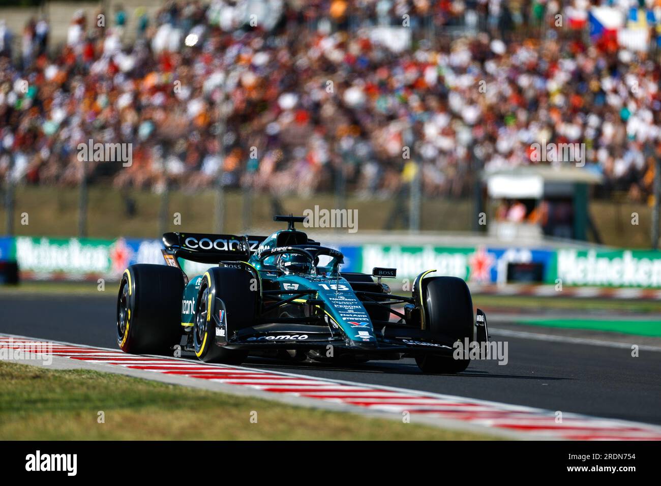 18 STROLL lance (CAN), Aston Martin F1 Team AMR23, action lors du Grand Prix de Hongrie de Formule 1 Qatar Airways 2023, 11e manche du Championnat du monde de Formule 1 2023 du 21 au 23 juillet 2023 sur le Hungaroring, à Mogyorod, Hongrie Banque D'Images