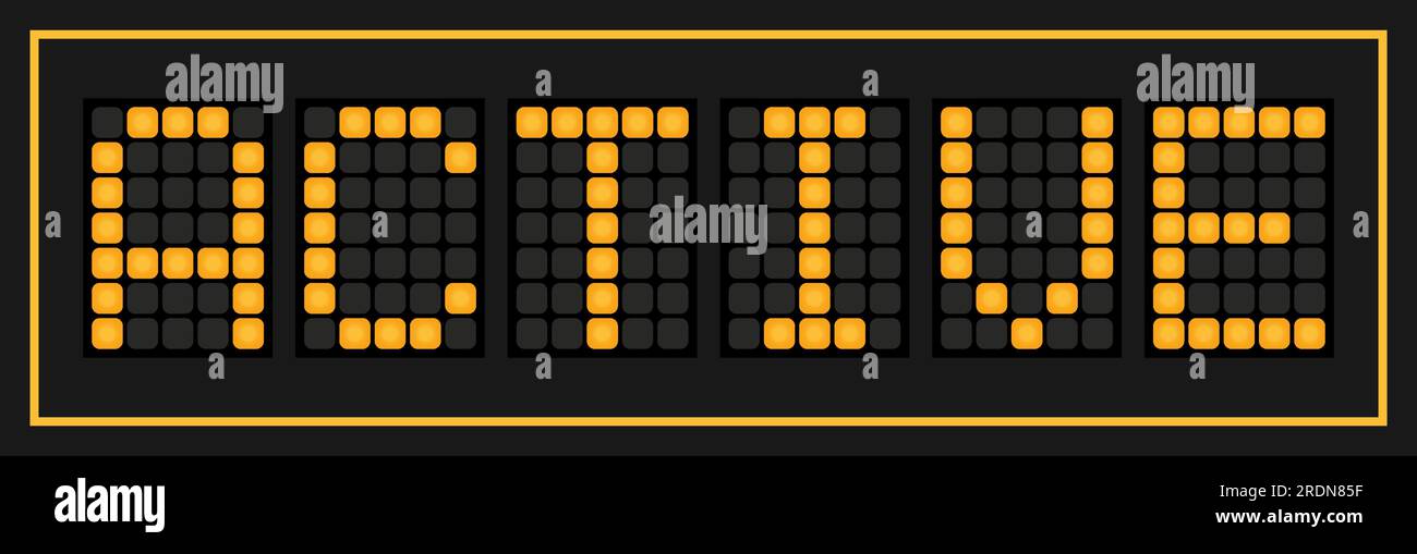 Bannière LED de couleur orange dans le mot actif sur fond noir Illustration de Vecteur