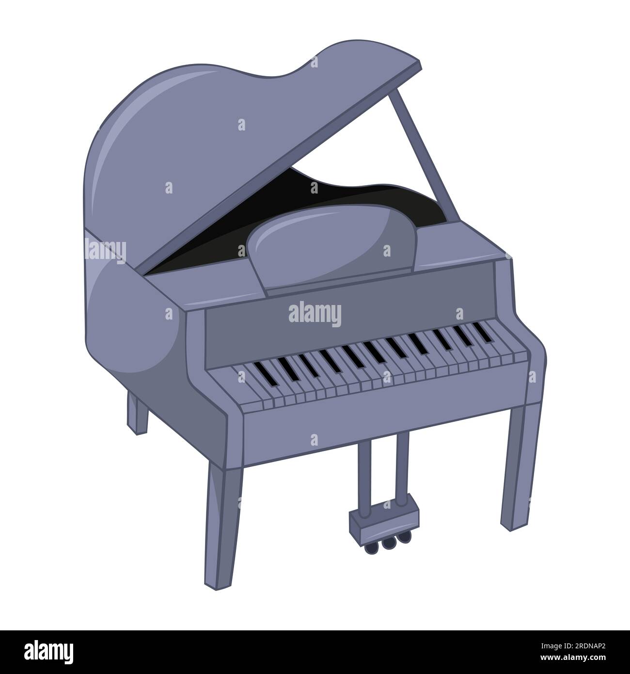 Piano, piano à queue. Musique, pianiste. Instrument de musique. Image moderne de conception plane vectorielle isolée sur fond blanc. Illustration de Vecteur