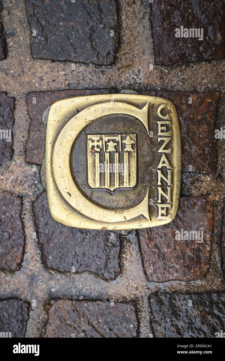 Cezanne Street plaque à Aix en Provence France Banque D'Images