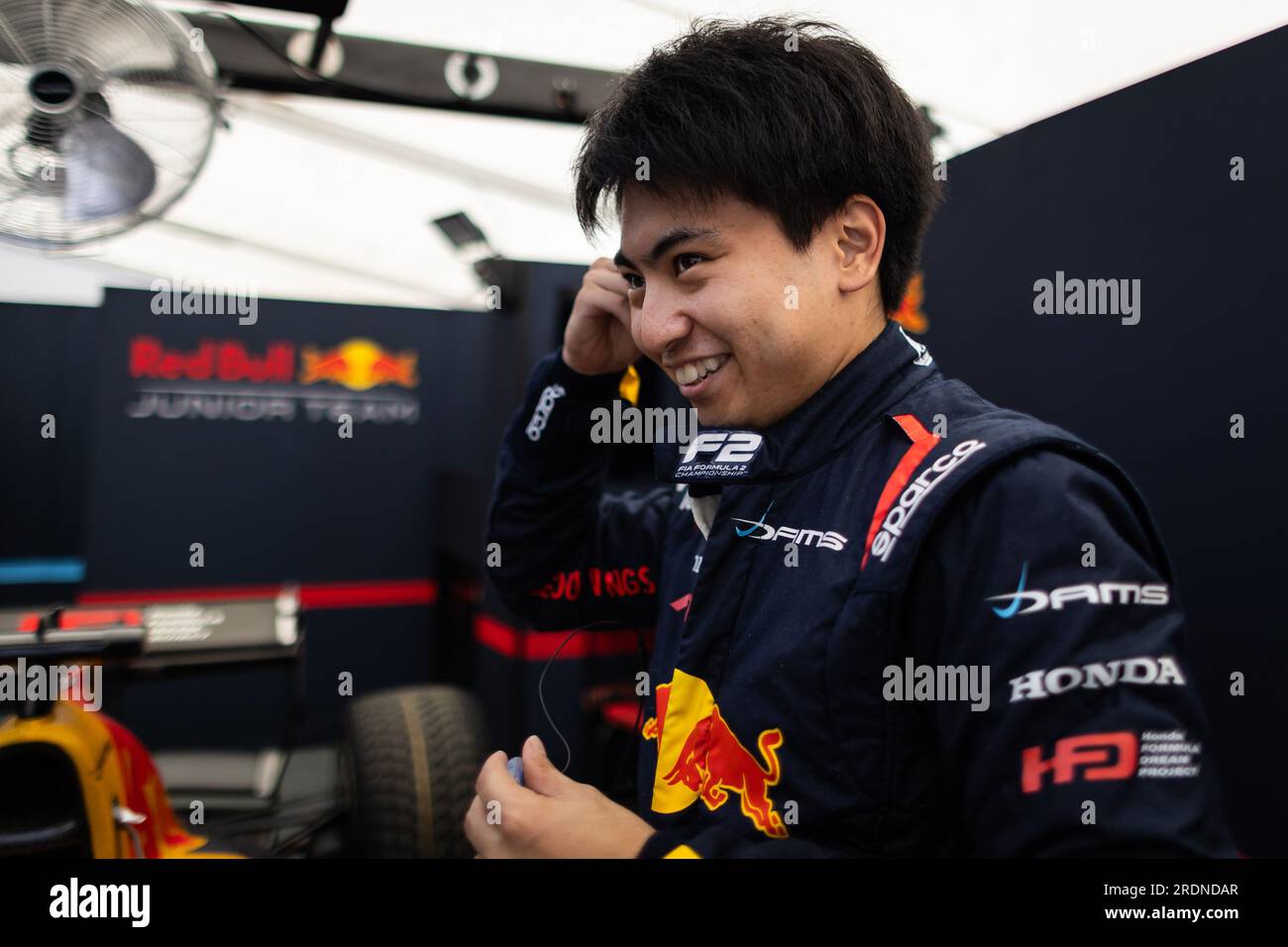 IWASA Ayumu (jpn), DAMS, Dallara F2, portrait lors de la 9e manche du Championnat FIA de Formule 2 2023 du 21 au 23 juillet 2023 sur le Hungaroring, à Mogyorod, Hongrie Banque D'Images