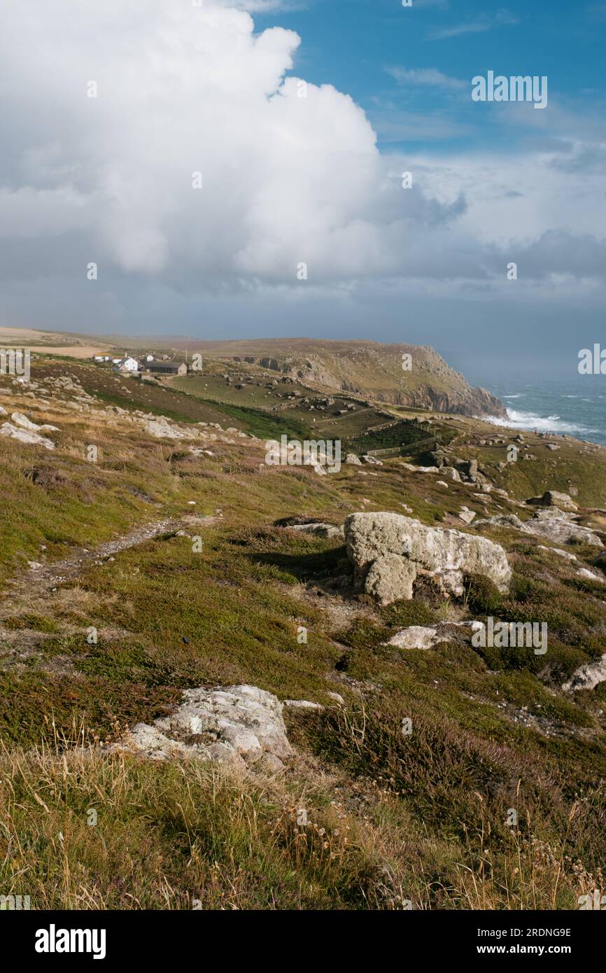 Paysage surplombant Greeb Farm, Cornwall - Scott mains Banque D'Images