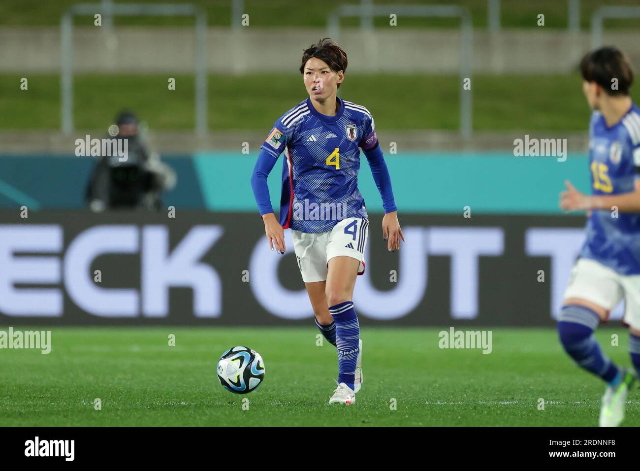 Hamilton, Nouvelle-Zélande. 22 juillet 2023. Saki KUMAGAI (JPN), 22 juillet 2023 - football/football : #4 Saki KUMAGAI du Japon court avec le ballon lors de la coupe du monde féminine FIFA, Australie et Nouvelle-Zélande 2023 Groupe C match entre le Japon et la Zambie au Waikato Stadium à Hamilton, Nouvelle-Zélande. Crédit : AFLO/Alamy Live News Banque D'Images