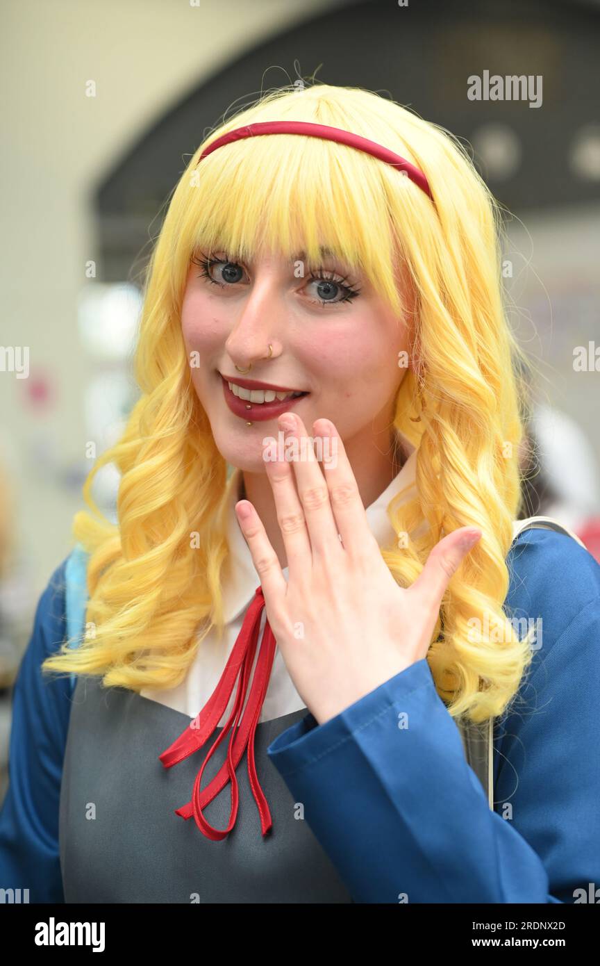 Londres, Royaume-Uni. 22 juillet 2023. Les participants se déguisent en costume de Cosplay à HYPER JAPAN 2023, jour 2 avec de nombreuses expositions de stands et des artistes en direct à Olympia Londres, Royaume-Uni. Crédit : Voir Li/Picture Capital/Alamy Live News Banque D'Images