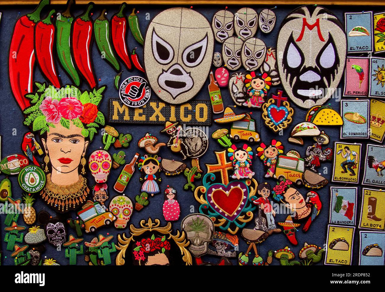 Patchs de vêtements décoratifs au Mexique Banque D'Images
