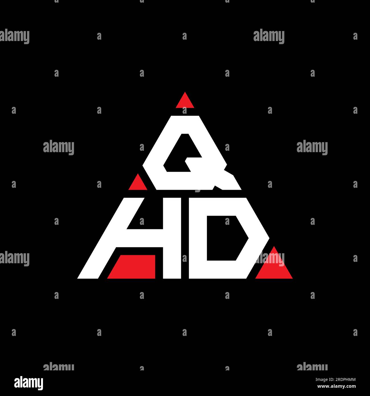 Design de logo de lettre triangle QHD avec forme de triangle. Monogramme de conception de logo de triangle QHD. Modèle de logo vecteur triangle QHD avec couleur rouge. QHD triangul Illustration de Vecteur