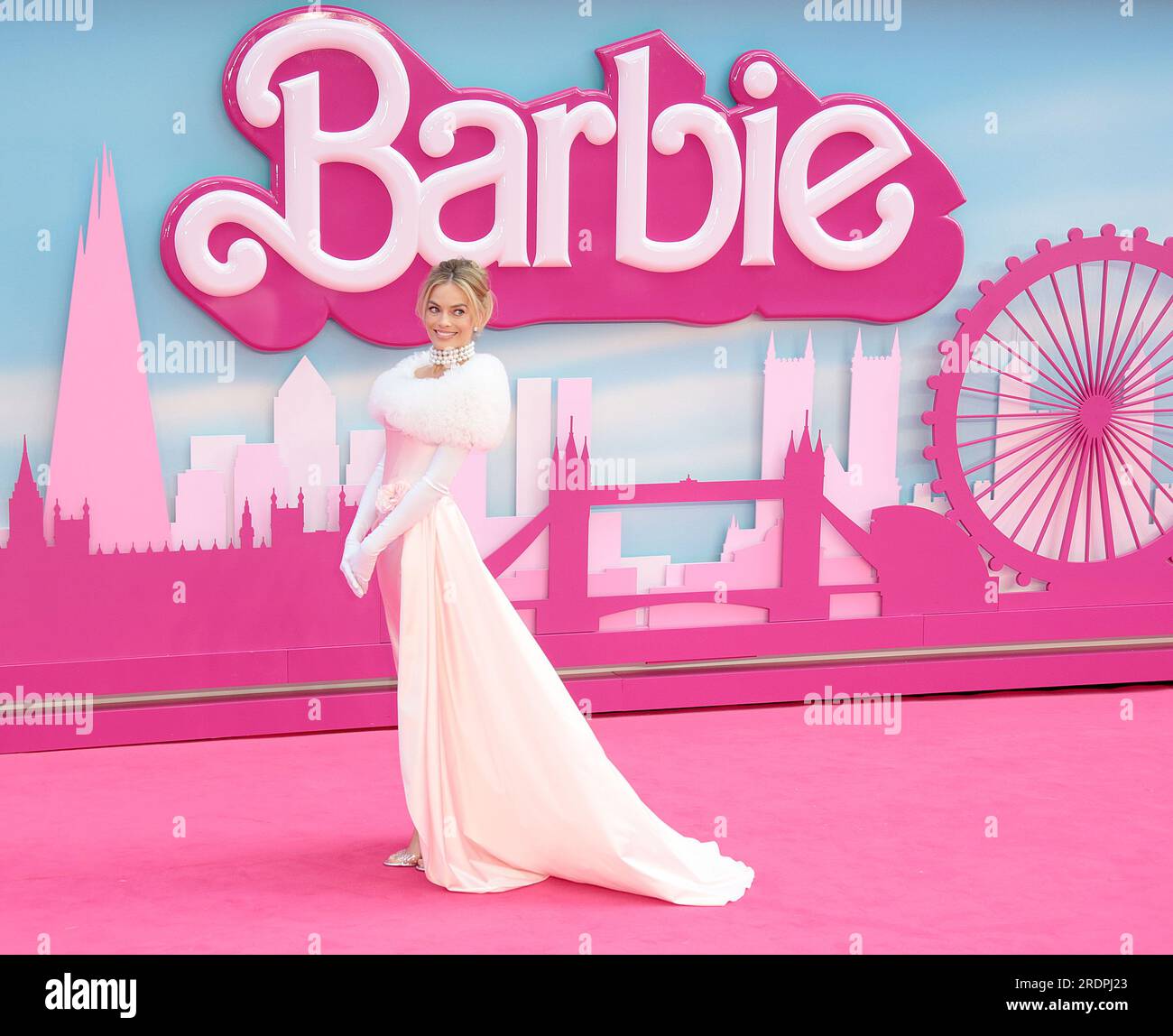 12 juillet 2023 - Londres, Angleterre, Royaume-Uni - Margot Robbie présente à la première européenne de Barbie, Cineworld Leicester Square Banque D'Images