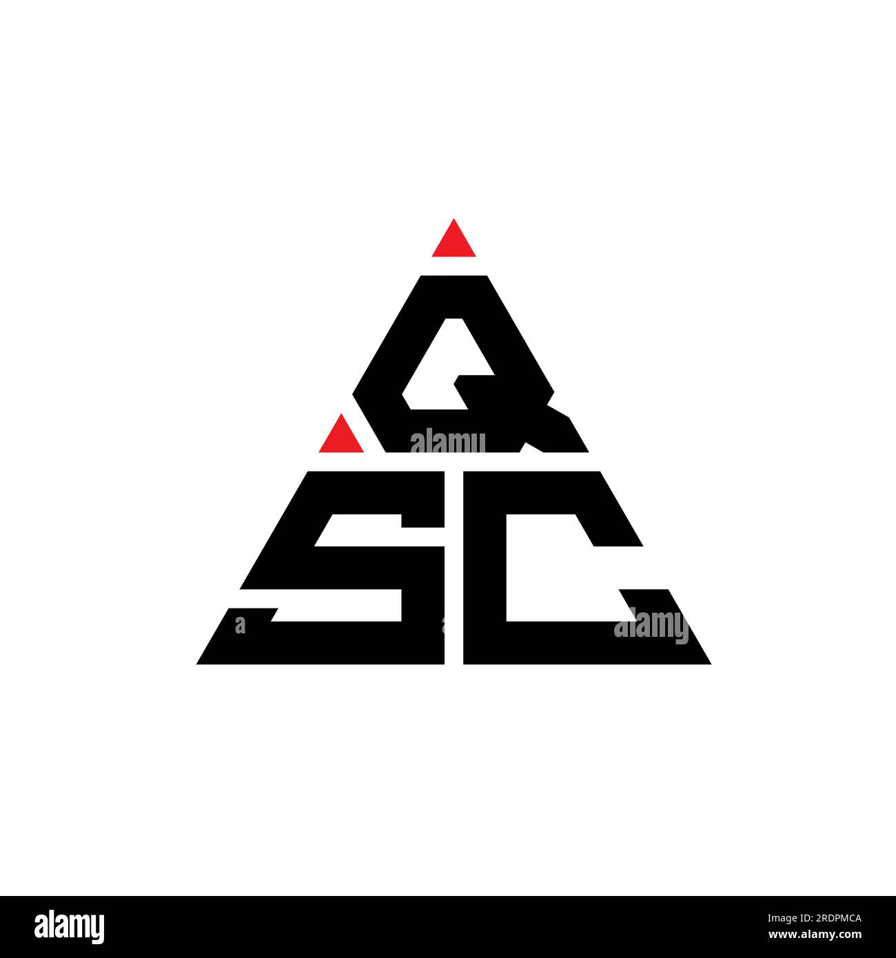 Logo de lettre triangle QSC avec forme de triangle. Monogramme de conception de logo de triangle QSC. Modèle de logo vecteur triangle QSC avec couleur rouge. QSP triangul Illustration de Vecteur