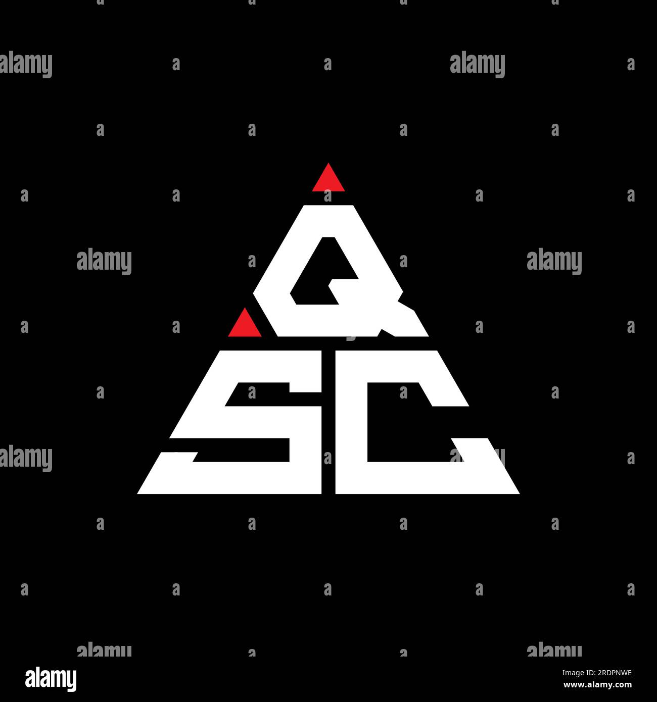 Logo de lettre triangle QSC avec forme de triangle. Monogramme de conception de logo de triangle QSC. Modèle de logo vecteur triangle QSC avec couleur rouge. QSP triangul Illustration de Vecteur