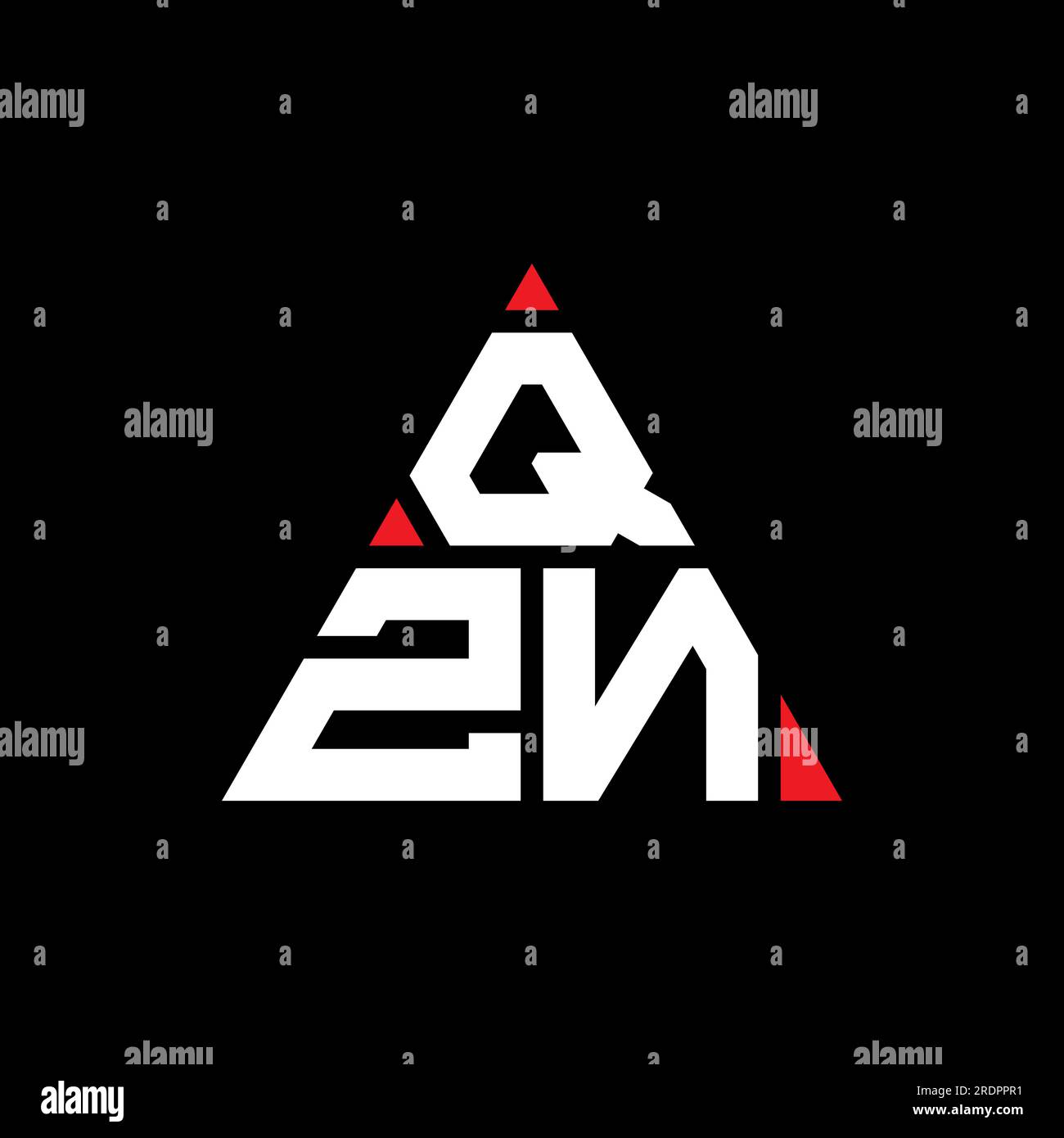 Logo de lettre triangle QZN avec forme de triangle. Monogramme de conception de logo triangle QZN. Modèle de logo vecteur triangle QZN avec couleur rouge. QZN triangul Illustration de Vecteur