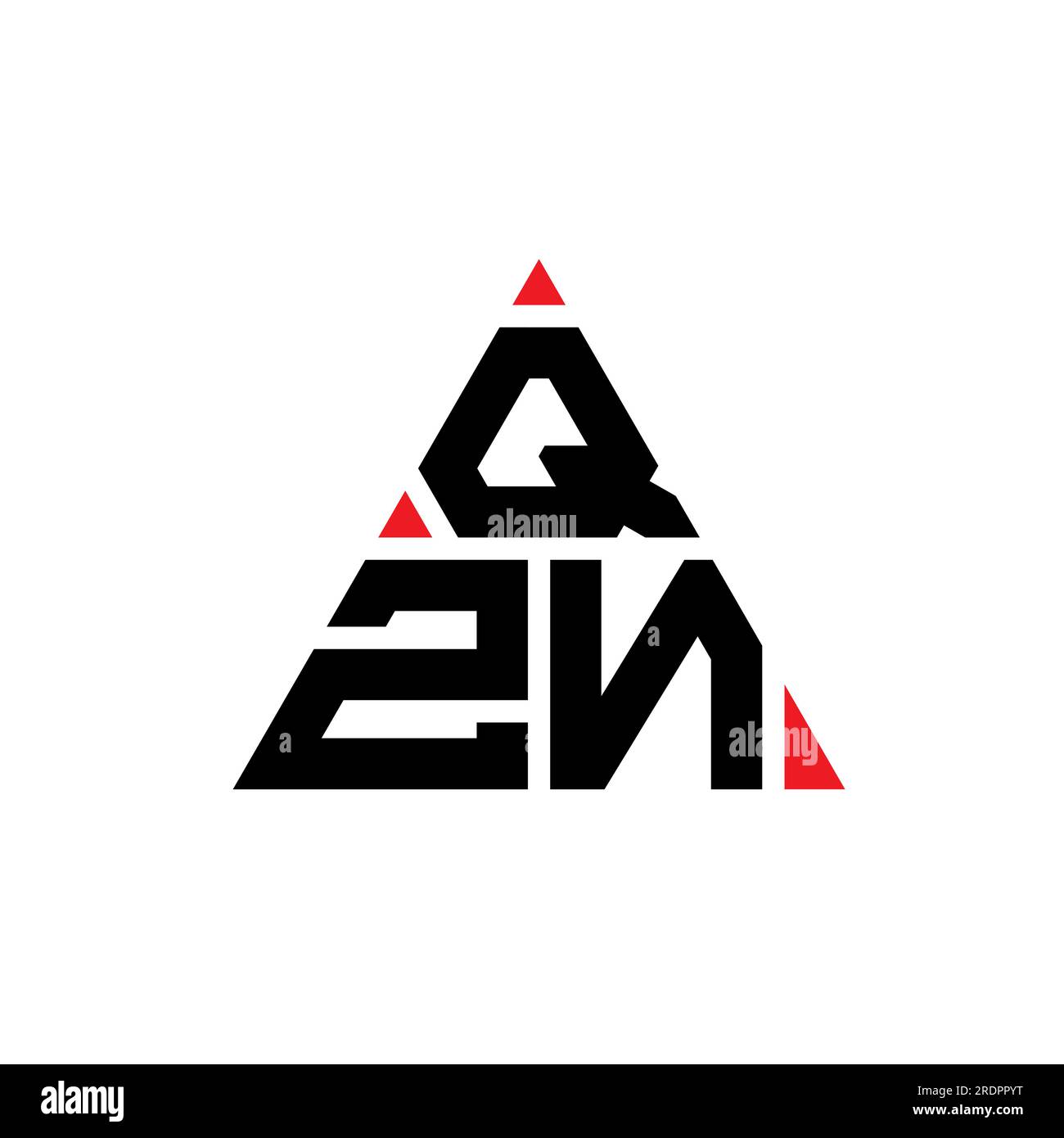 Logo de lettre triangle QZN avec forme de triangle. Monogramme de conception de logo triangle QZN. Modèle de logo vecteur triangle QZN avec couleur rouge. QZN triangul Illustration de Vecteur