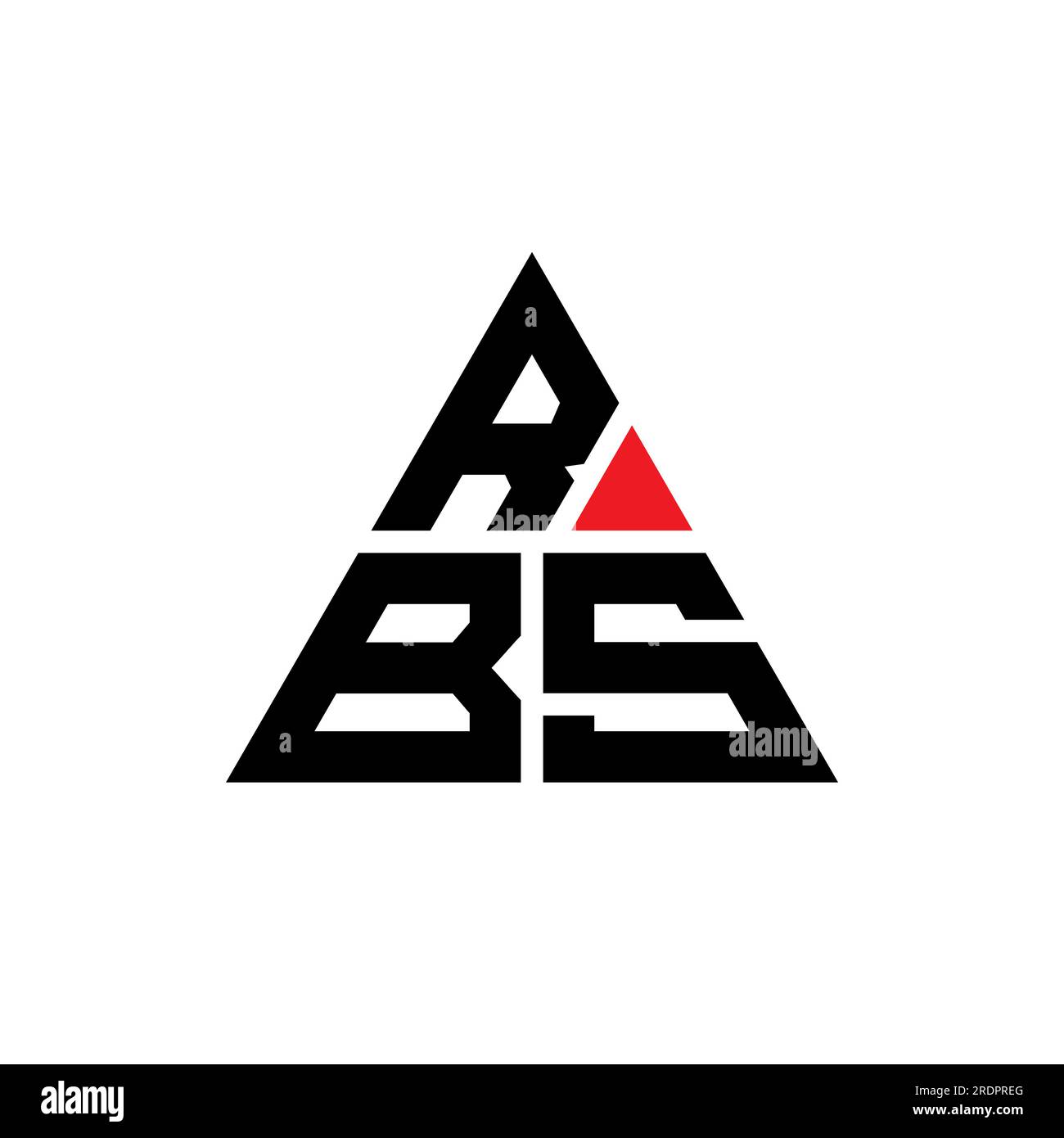 Logo de lettre triangle RBS avec forme de triangle. Monogramme de logo triangle RBS. Modèle de logo vecteur triangle RBS avec couleur rouge. RBS triangul Illustration de Vecteur