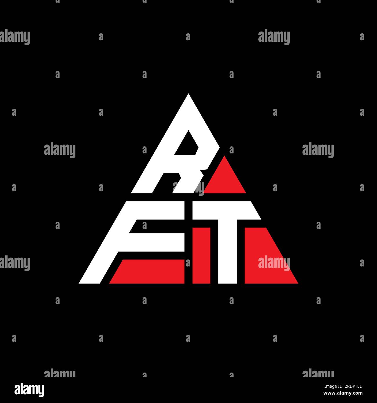 Logo de lettre triangle RFT avec forme de triangle. Monogramme de logo ...