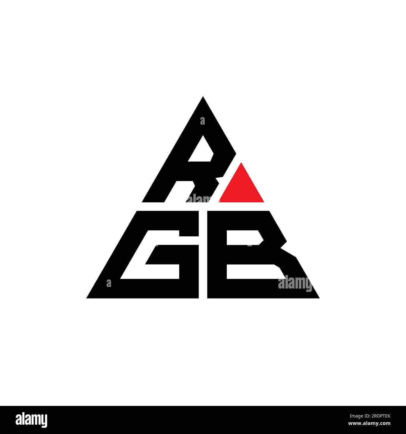 Logo de lettre triangle RVB avec forme de triangle. Monogramme de conception de logo triangle RVB. Modèle de logo vectoriel triangle RVB avec couleur rouge. Triangul RVB Illustration de Vecteur