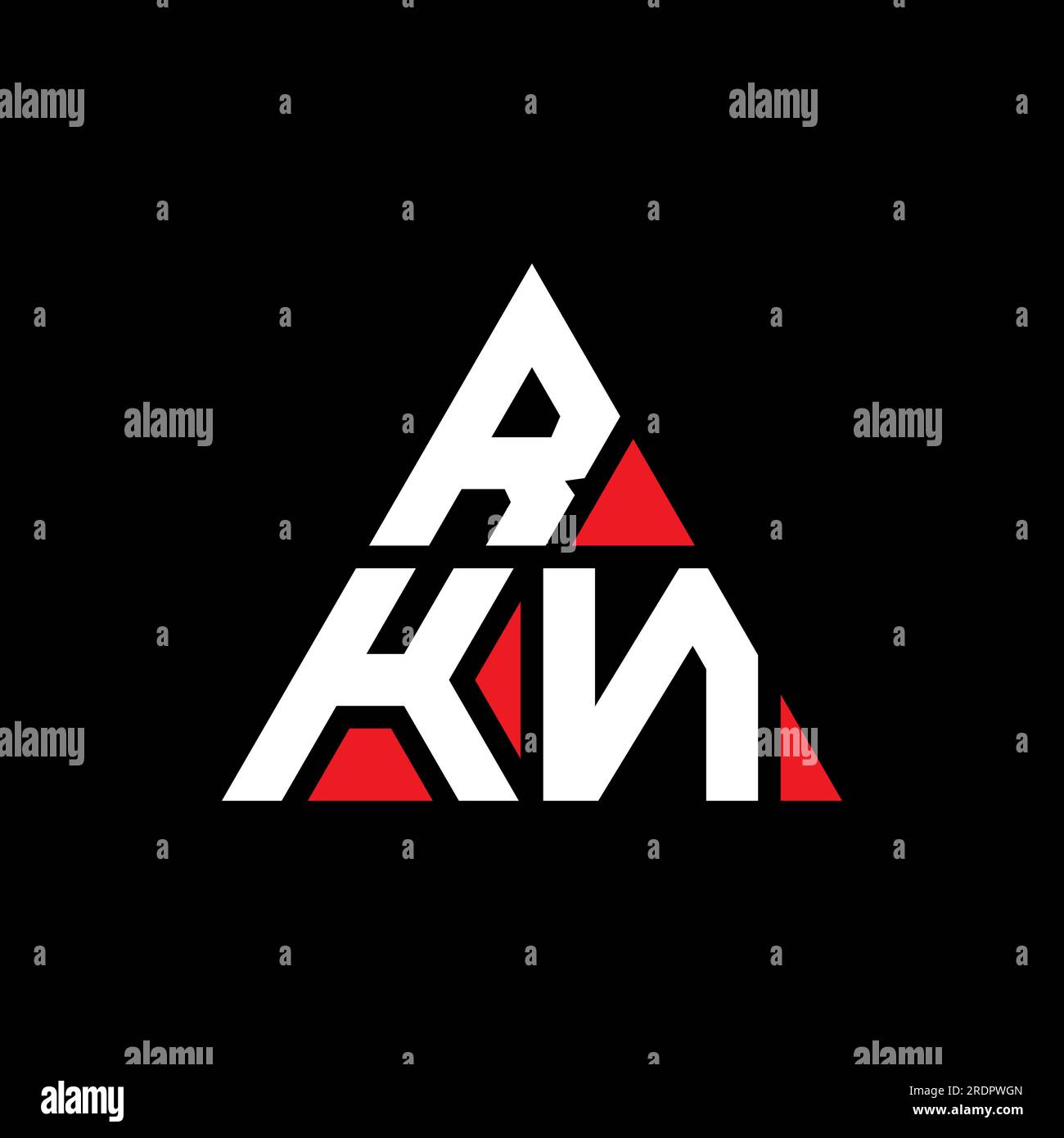 Logo de lettre triangle RKN avec forme de triangle. Monogramme de logo ...