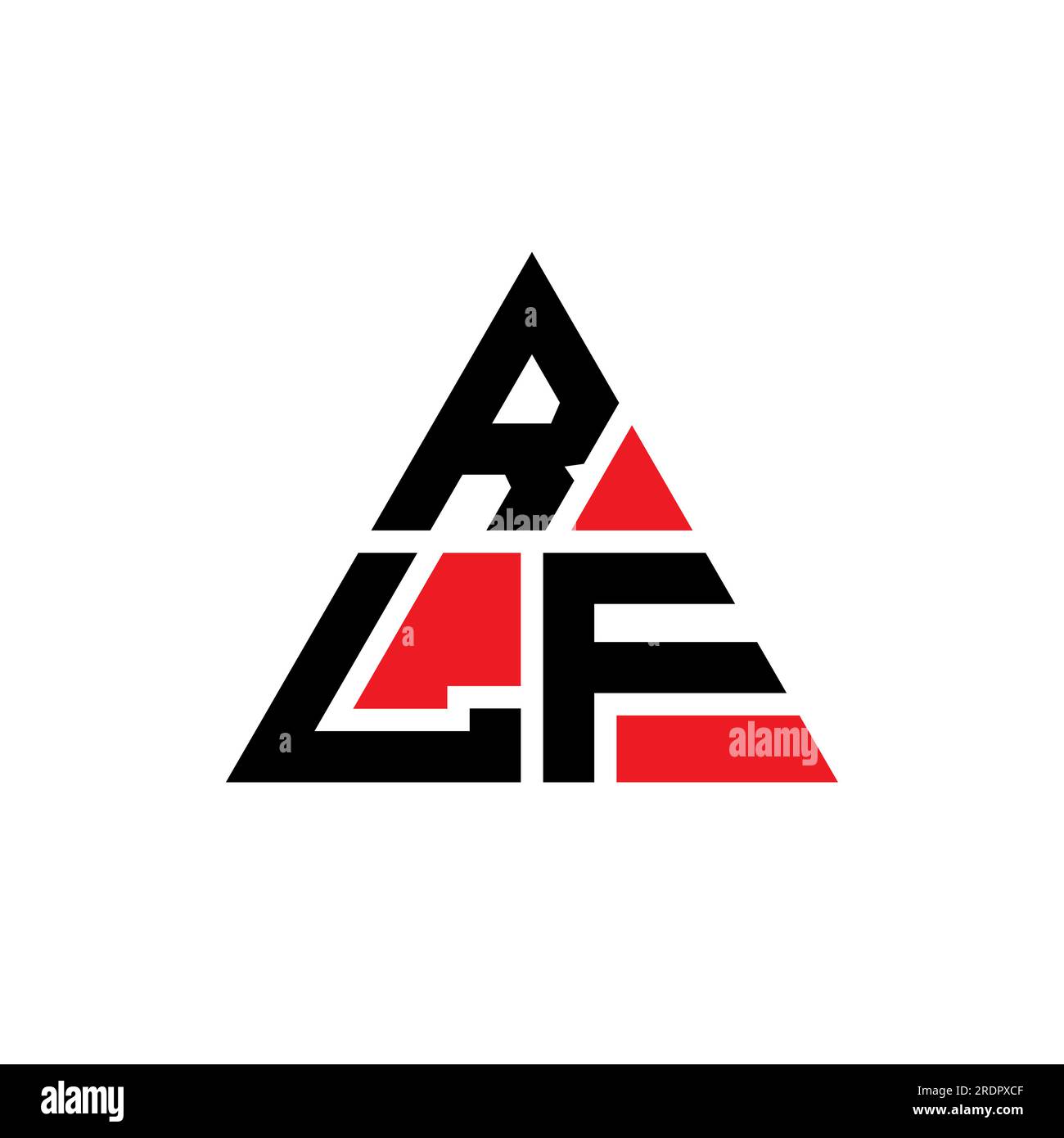 Logo de lettre triangulaire RLF avec forme de triangle. Monogramme de logo triangle RLF. Modèle de logo vecteur triangle RLF avec couleur rouge. RLF triangul Illustration de Vecteur