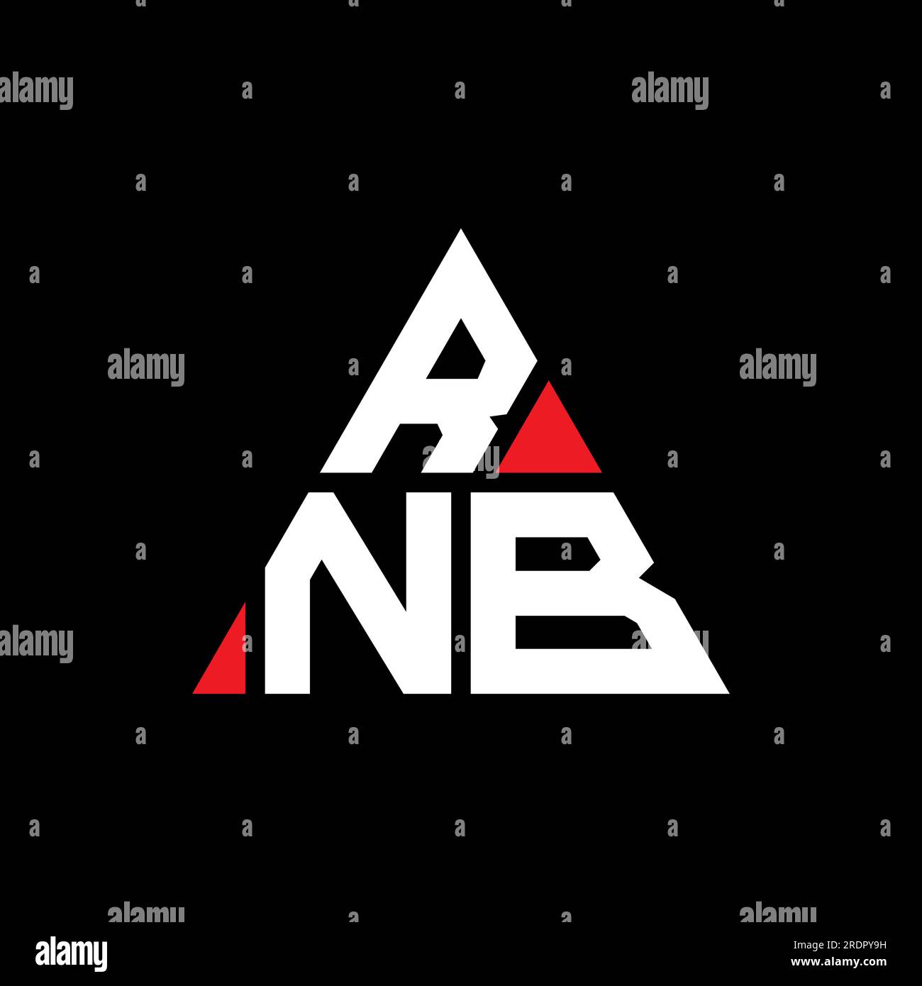 Logo de lettre triangle RNB avec forme de triangle. Monogramme de logo triangle RNB. Modèle de logo vecteur triangle RNB avec couleur rouge. RNB triangul Illustration de Vecteur
