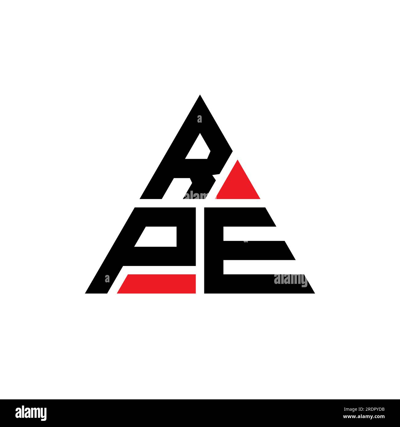 Logo de lettre triangle RPE avec forme de triangle. Monogramme de conception de logo de triangle de RPE. Modèle de logo vecteur triangle RPE avec couleur rouge. RPE triangul Illustration de Vecteur