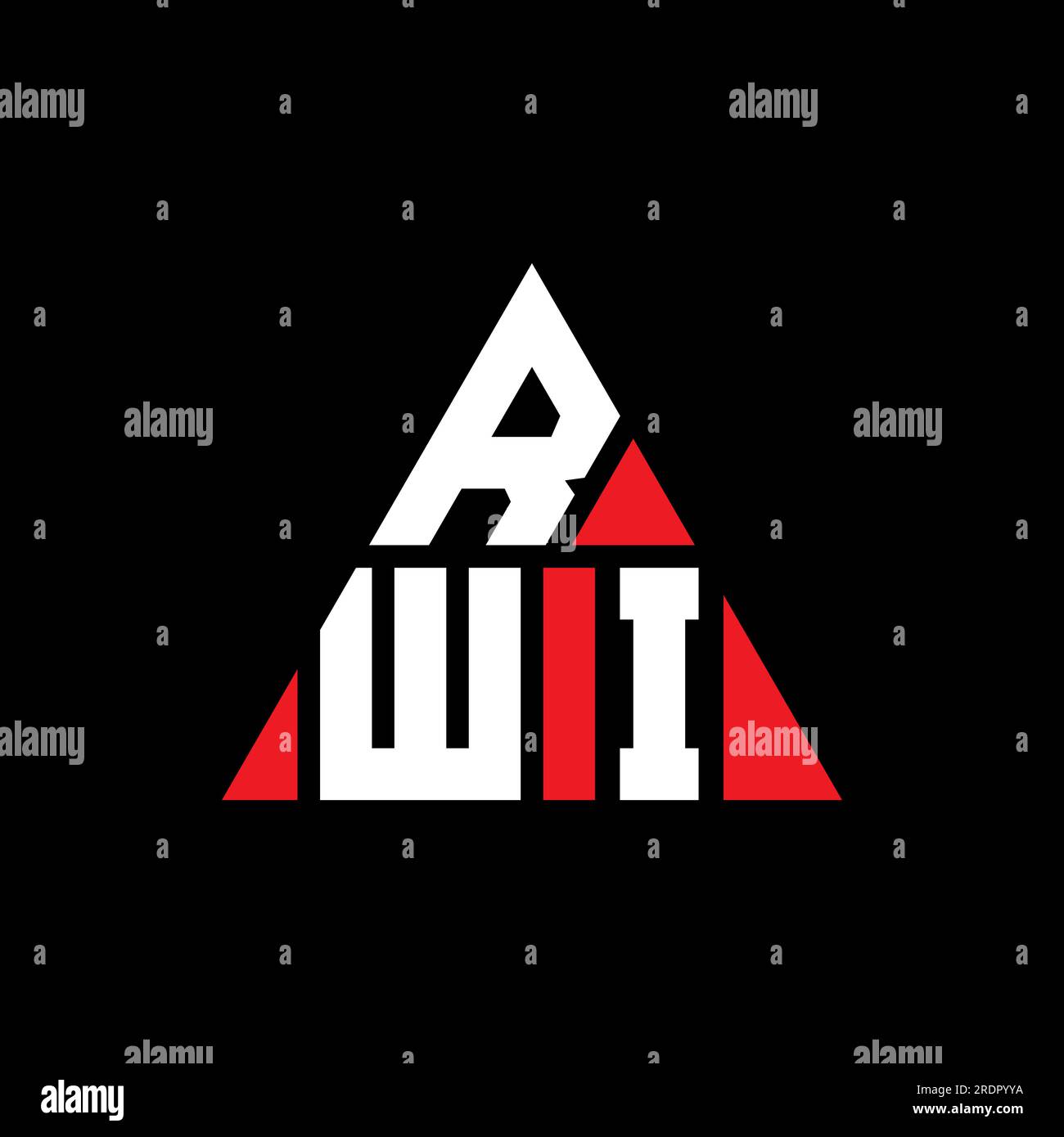 Logo de lettre triangle RWI avec forme de triangle. Monogramme de logo triangle RWI. Modèle de logo vecteur triangle RWI avec couleur rouge. RWI triangul Illustration de Vecteur