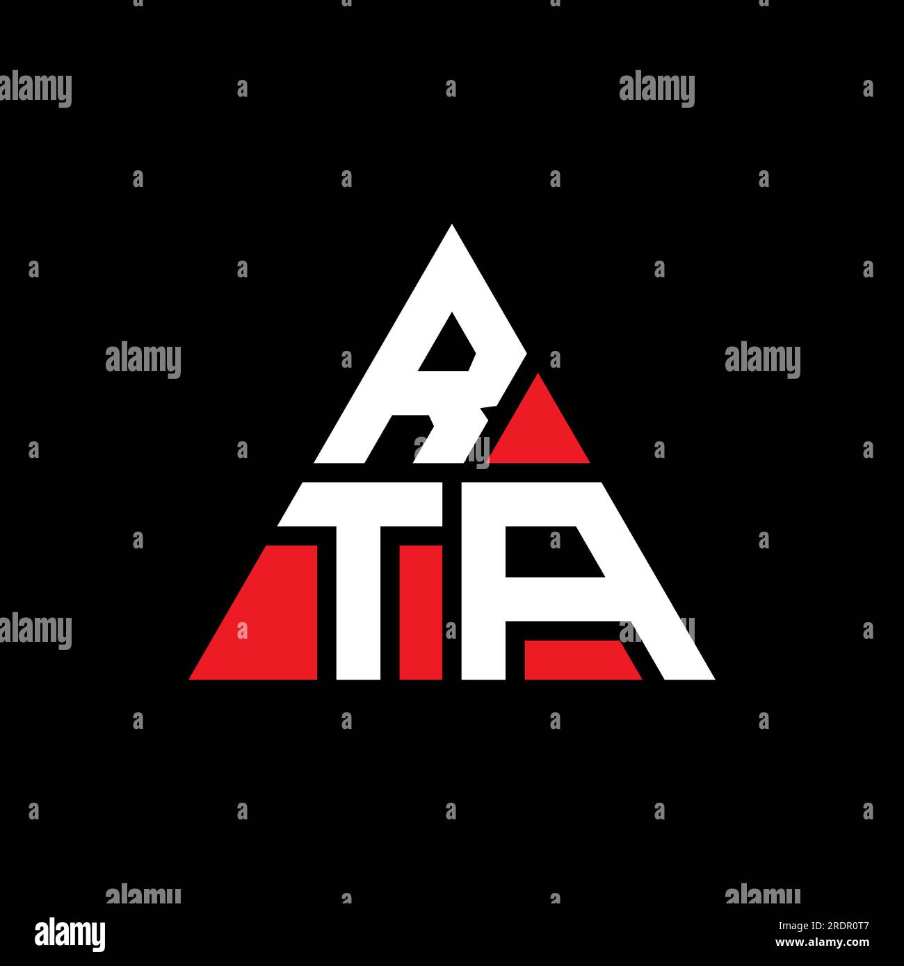 Logo de lettre triangle RTA avec forme de triangle. Monogramme de logo triangle RTA. Modèle de logo vecteur triangle RTA avec couleur rouge. RTA triangul Illustration de Vecteur
