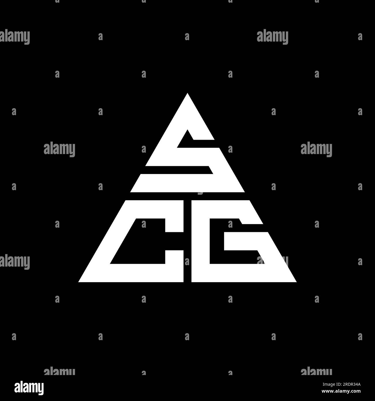 SCG logo de lettre triangle avec forme de triangle. Monogramme de conception de logo triangle SCG. Modèle de logo vectoriel triangle SCG avec couleur rouge. SCG triangul Illustration de Vecteur