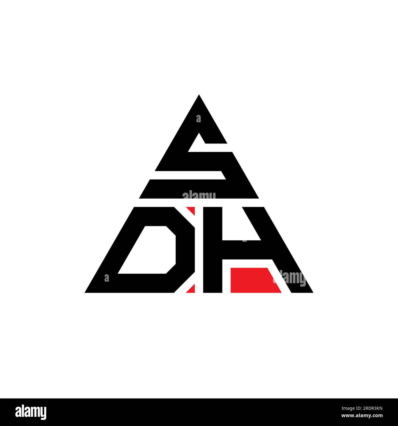 Logo SDH avec lettre triangle en forme de triangle. Monogramme de logo triangle SDH. Modèle de logo vectoriel triangle SDH avec couleur rouge. SDH triangul Illustration de Vecteur