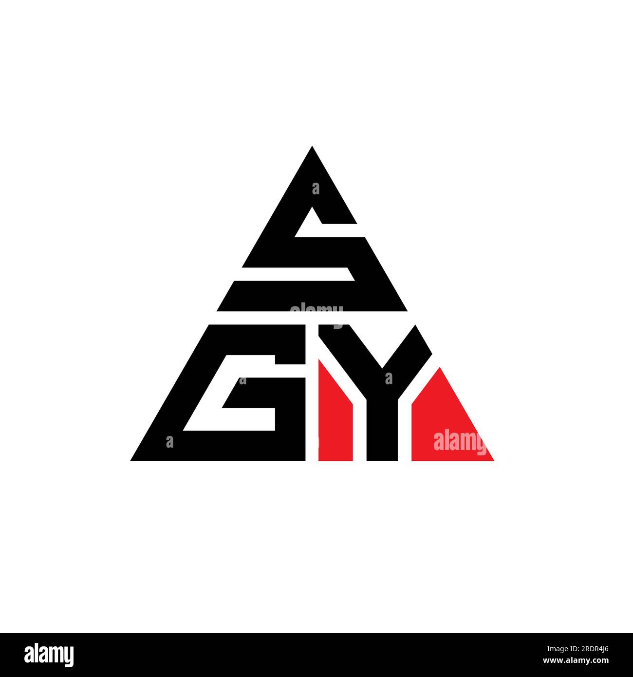 Logo de lettre triangle SGY avec forme de triangle. Monogramme de logo triangle SGY. Modèle de logo vectoriel triangle SGY avec couleur rouge. SGY triangul Illustration de Vecteur