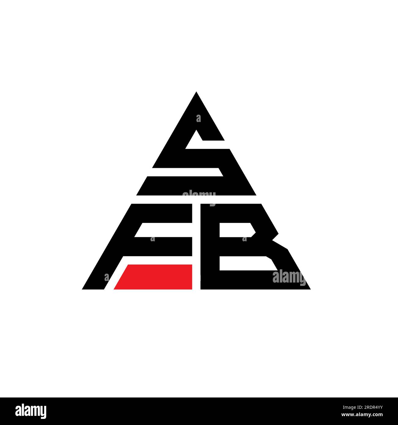 Logo de lettre triangle SFB avec forme de triangle. Monogramme de logo triangle SFB. Modèle de logo vectoriel triangle SFB avec couleur rouge. SFB triangul Illustration de Vecteur