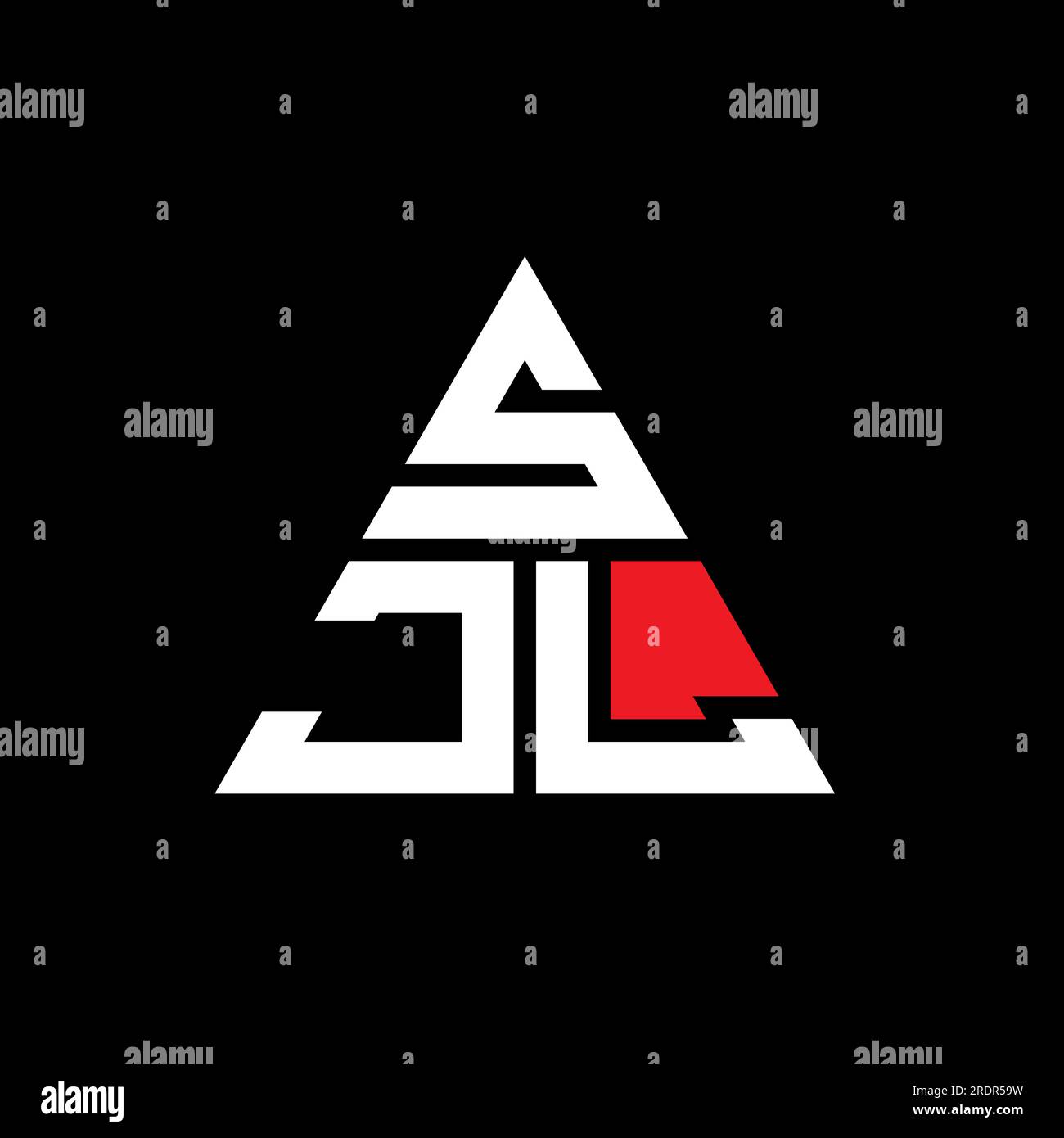 Logo de lettre triangle SJL avec forme de triangle. Monogramme de logo triangle SJL. Modèle de logo vectoriel triangle SJL avec la couleur rouge. SJL triangul Illustration de Vecteur