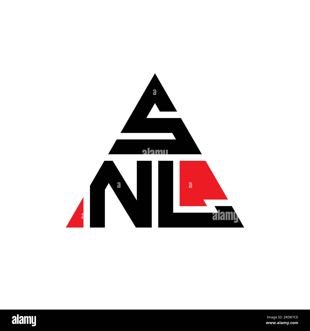 Logo de lettre triangulaire SNL avec forme de triangle. Monogramme de logo triangle SNL. Modèle de logo vectoriel triangle SNL de couleur rouge. Triangul SNL Illustration de Vecteur