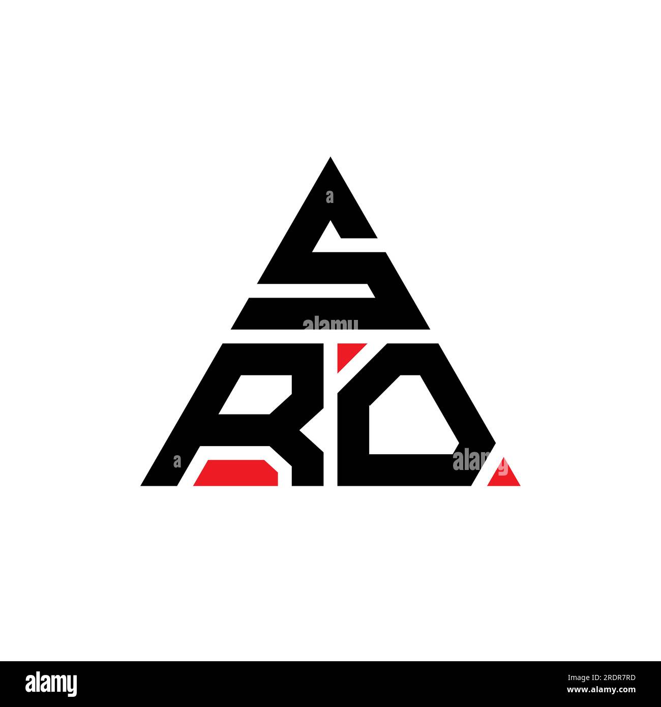 Logo en forme de triangle SRO. Monogramme de logo triangle SRO. Modèle de logo vecteur triangle SRO avec couleur rouge. SRO triangul Illustration de Vecteur