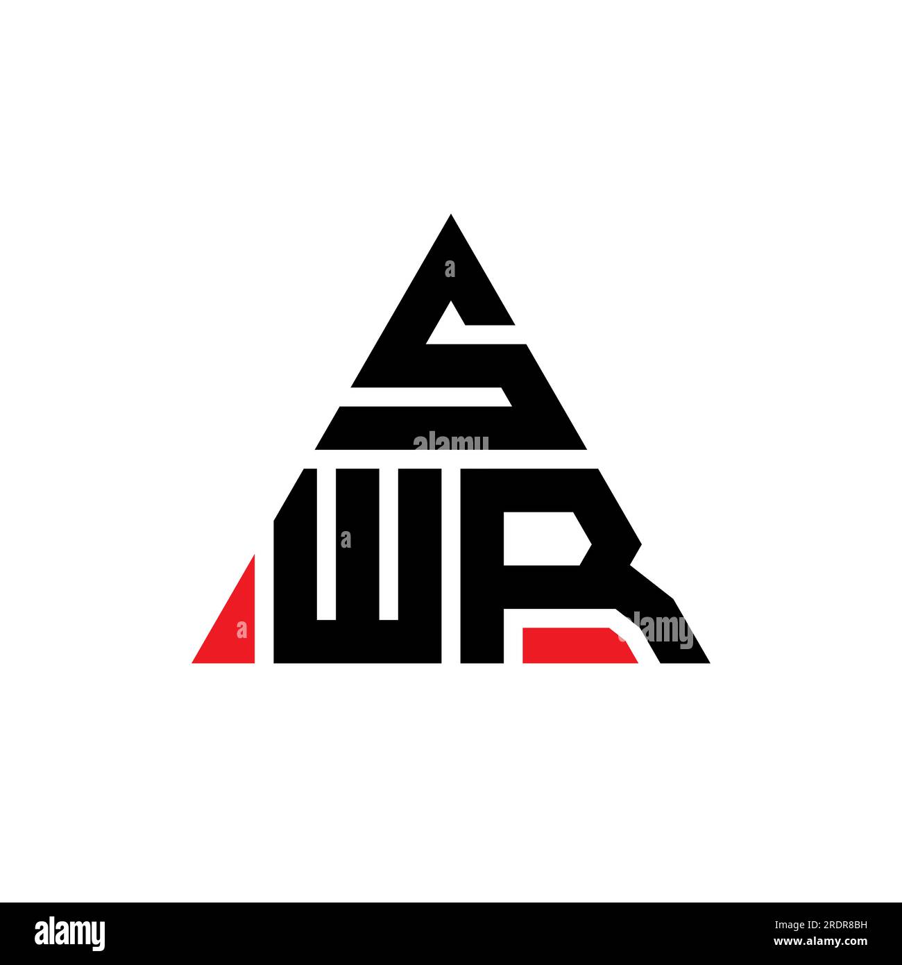 Logo de lettre triangle SWR avec forme de triangle. Monogramme de logo triangle SWR. Modèle de logo vectoriel triangle SWR avec couleur rouge. SWR triangul Illustration de Vecteur