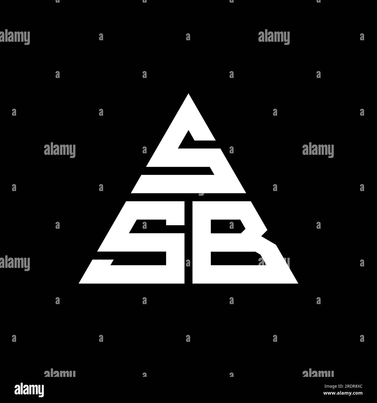 Logo de lettre triangle SSB avec forme de triangle. Monogramme de logo triangle SSB. Modèle de logo vecteur triangle SSB avec couleur rouge. SSB triangul Illustration de Vecteur
