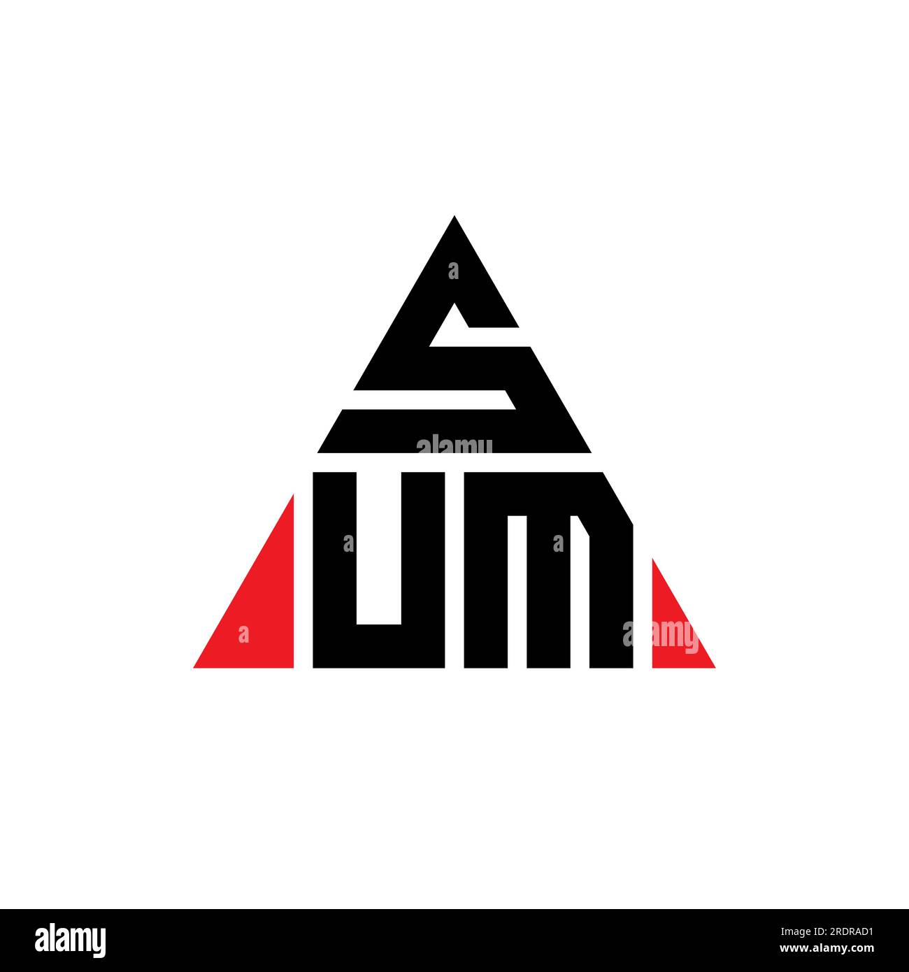 Logo lettre triangle SUM avec forme de triangle. Monogramme de logo triangle SUM. Modèle de logo vecteur triangle SOMME avec couleur rouge. SOMME triangul Illustration de Vecteur